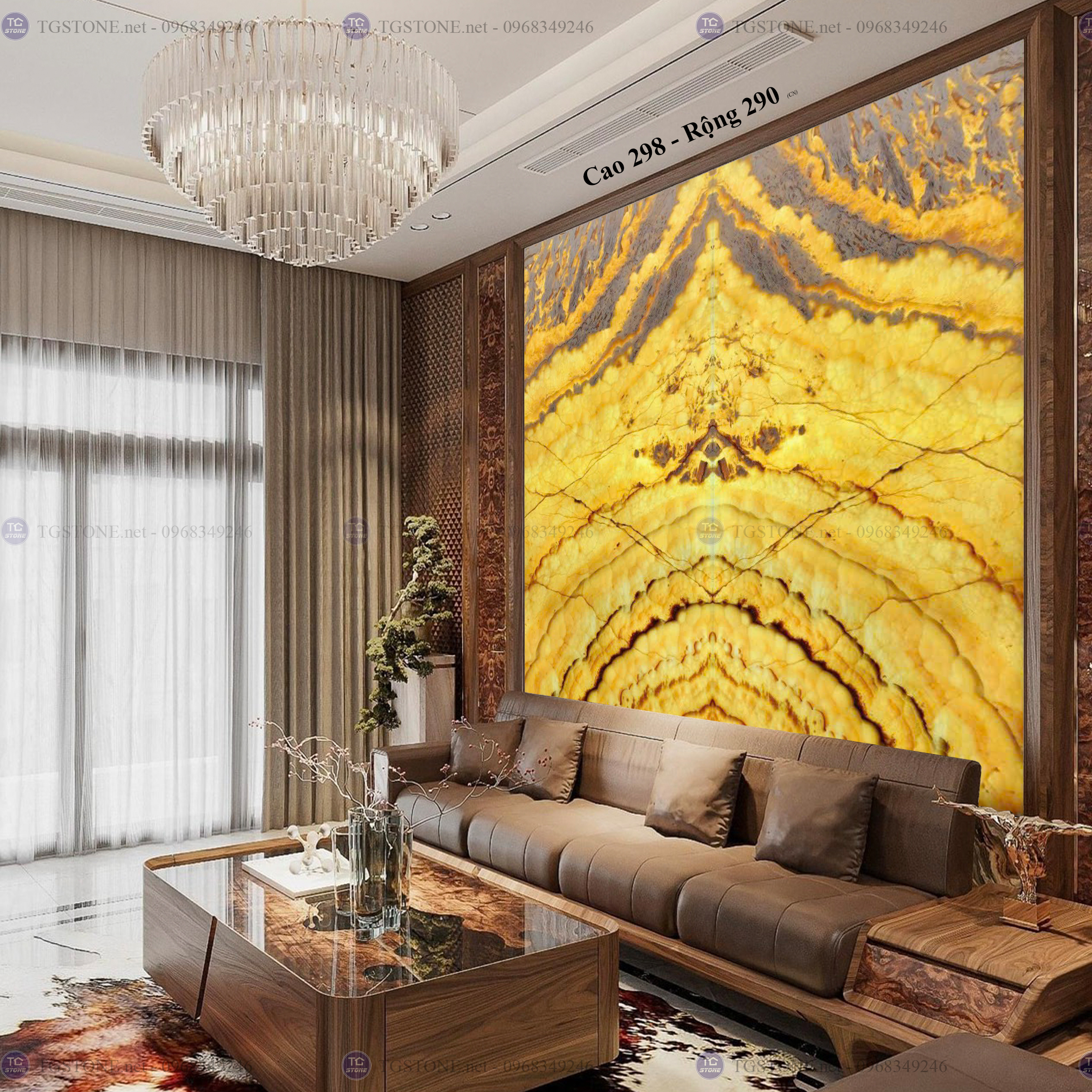 Tranh Đá Đối Xứng Tự Nhiên Xuyên Sáng Onyx 146