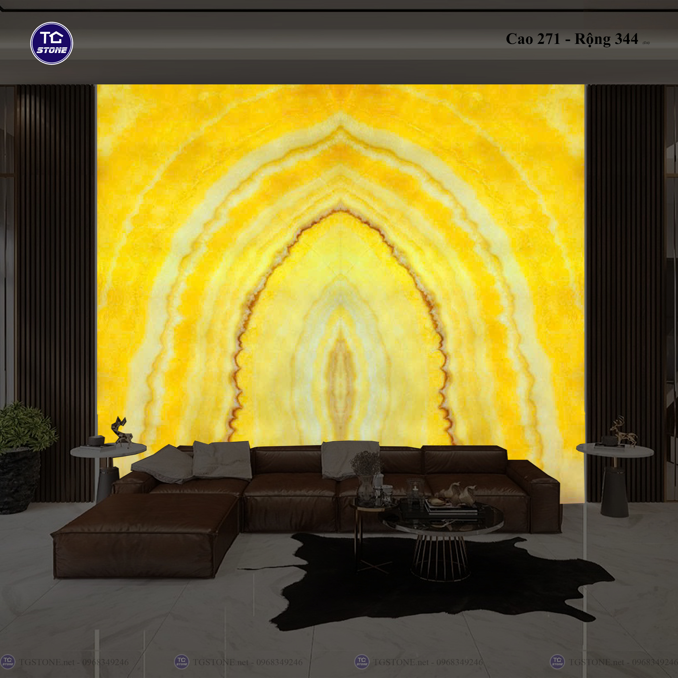 Tranh Đá Đối Xứng Tự Nhiên Xuyên Sáng Onyx 326