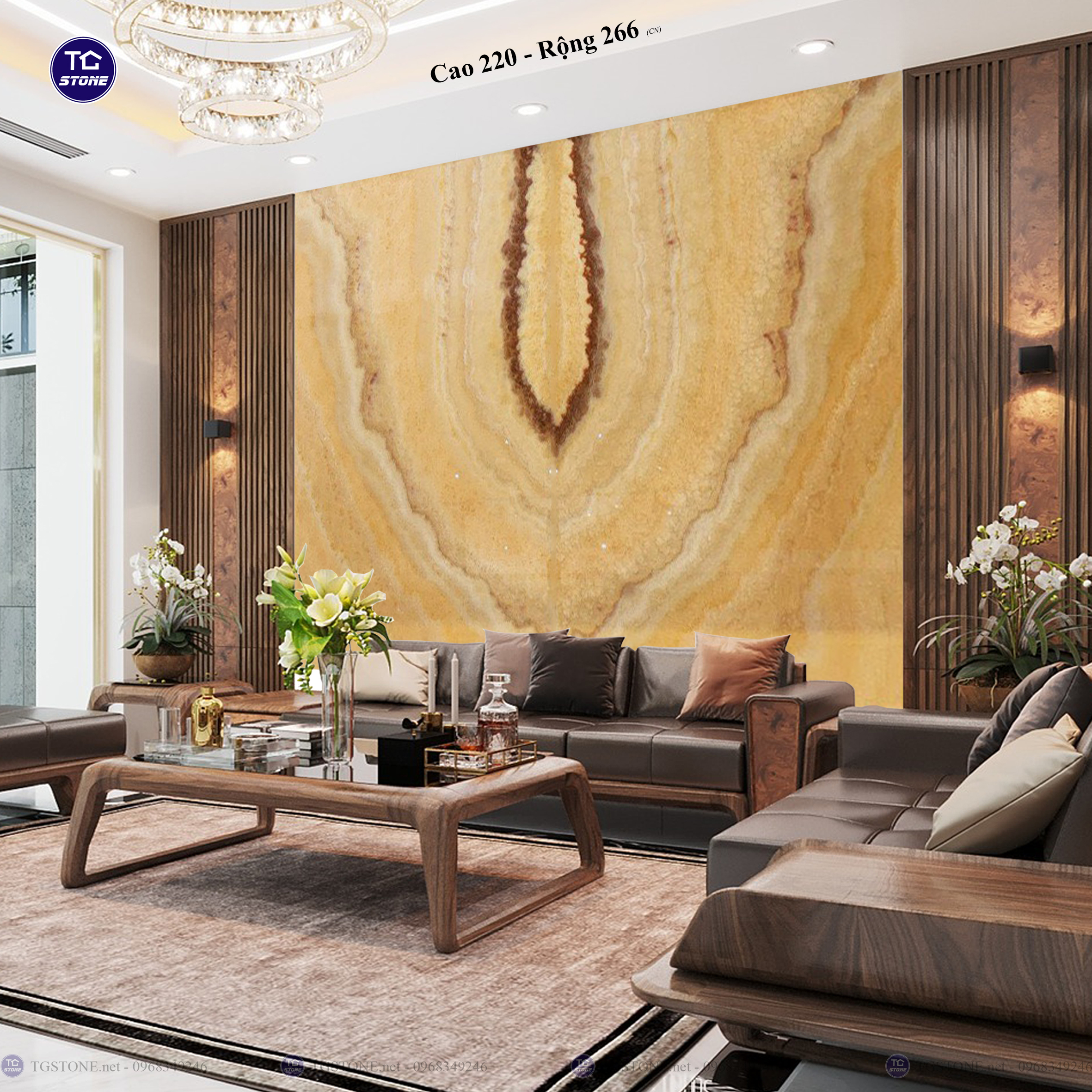 Tranh Đá Đối Xứng Tự Nhiên Xuyên Sáng Onyx 431