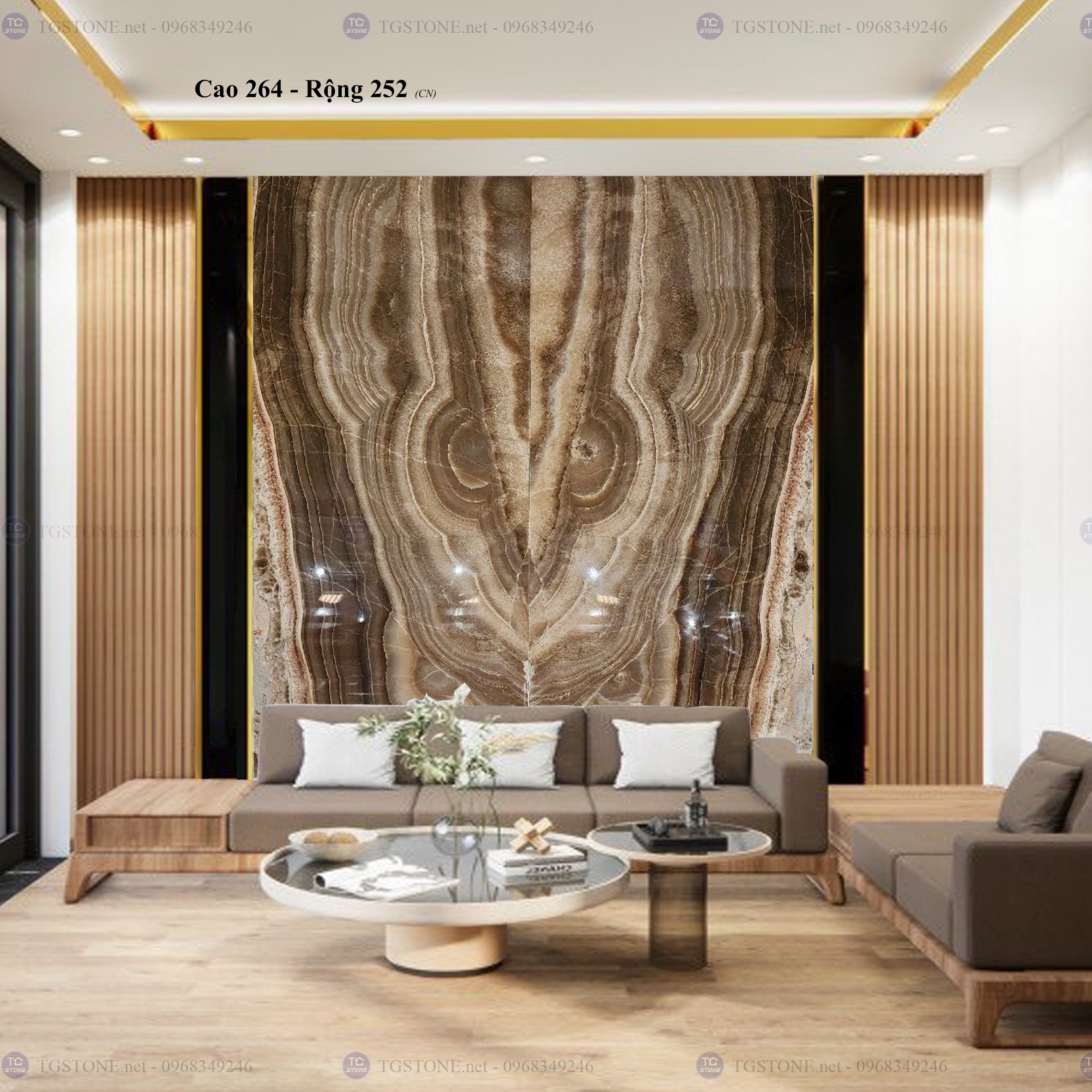 Tranh Đá Đối Xứng Tự Nhiên Xuyên Sáng Onyx 62